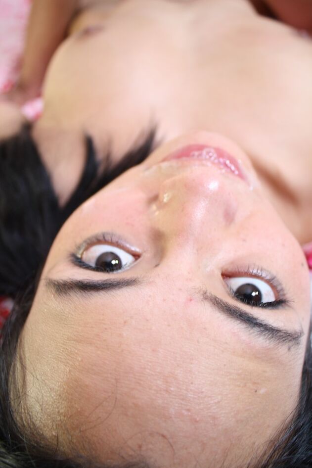 17P Pigtailed Latina Catalina Jose gets screwed and facialed by two locals