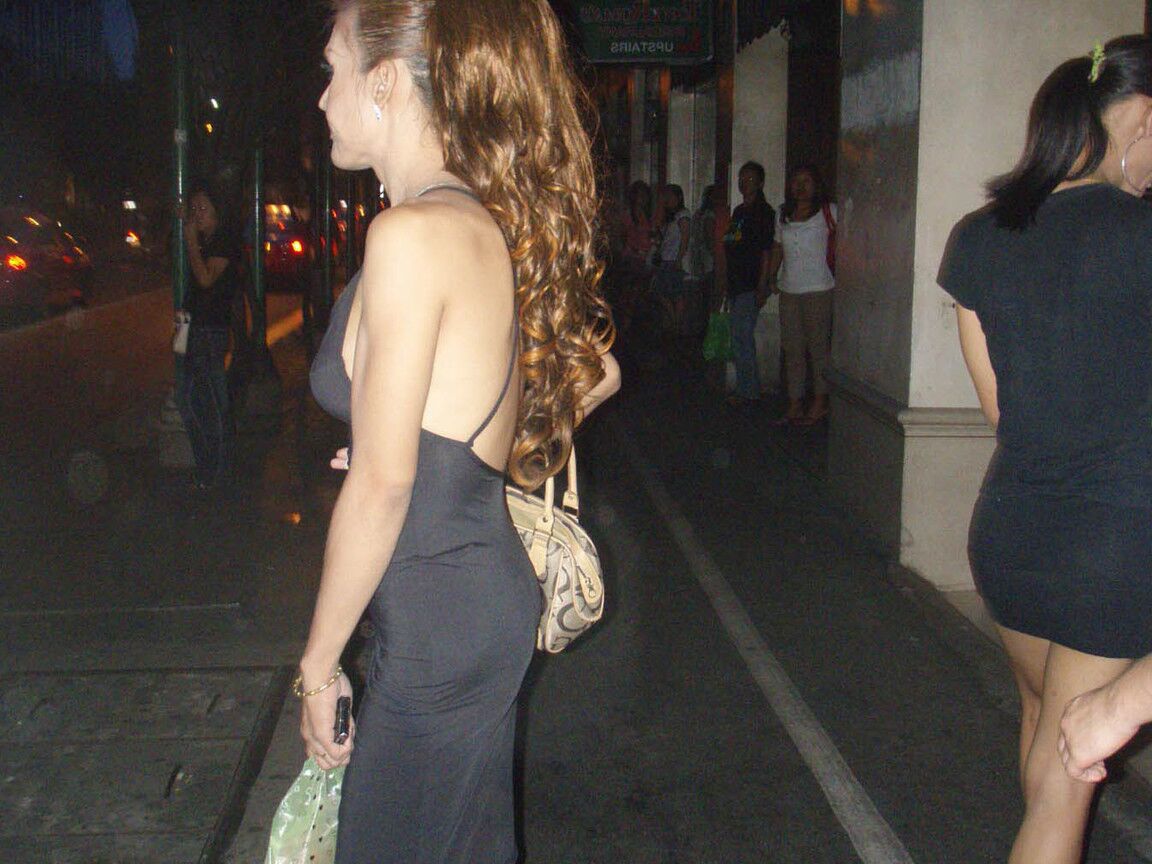 13P Beautiful Asian shemales posing in their provocative outfits in public