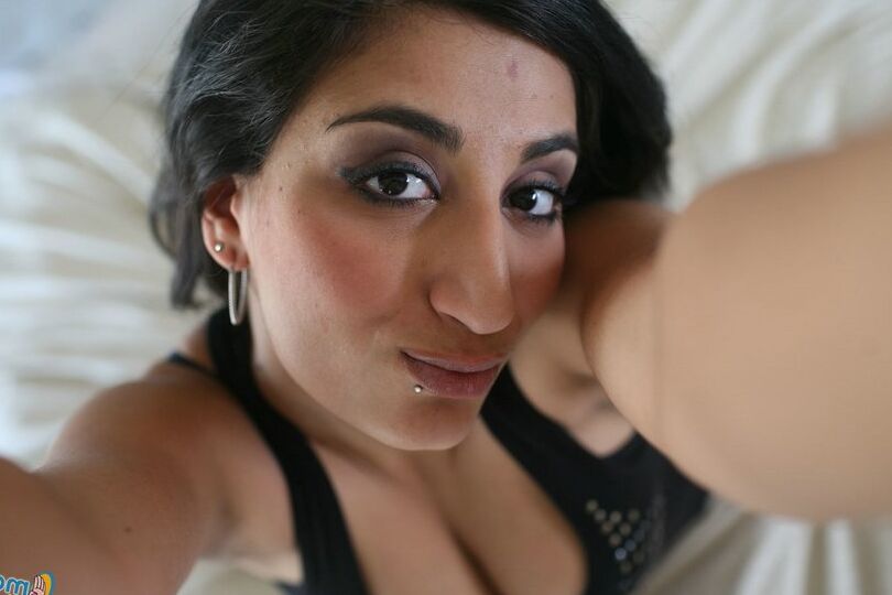 15P Latina female Layla tugs on a dick until it blows a load of jizz on her face
