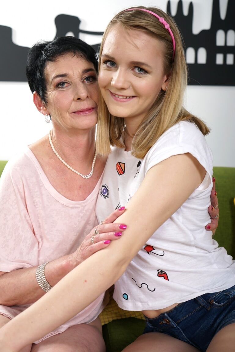 21P Lucette Nice getting into some lesbian one on one action with granny