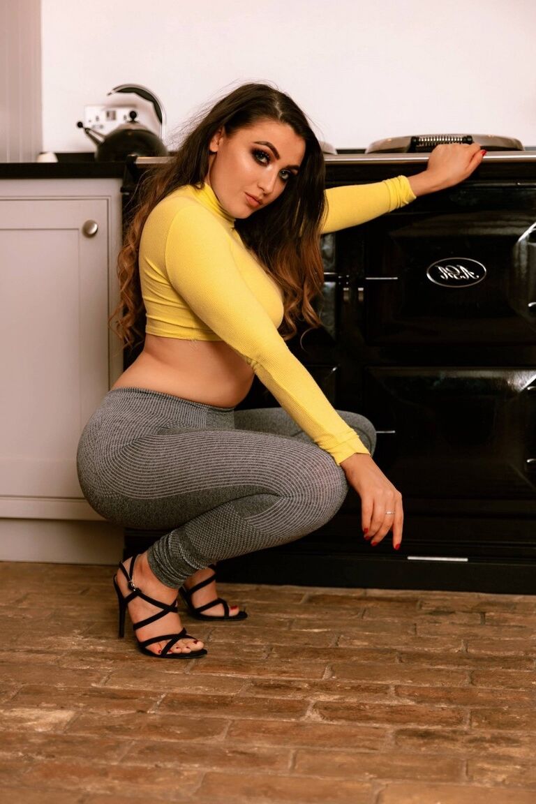 12P Solo model Blossom May goes topless before pulling down yoga pants