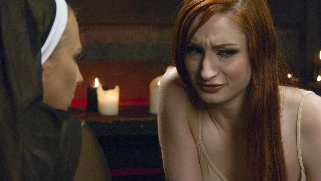 21P Hot redhead Violet Monroe enjoys lesbian action with blonde nun Angel Allwood