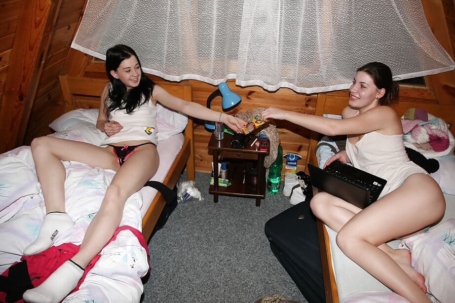 16P Frolic teenage brunettes have some lesbian fun in the shower