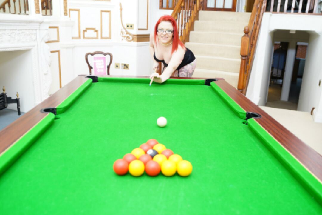 16P Amateur chicks get ready for their first lesbian kiss on a pool table