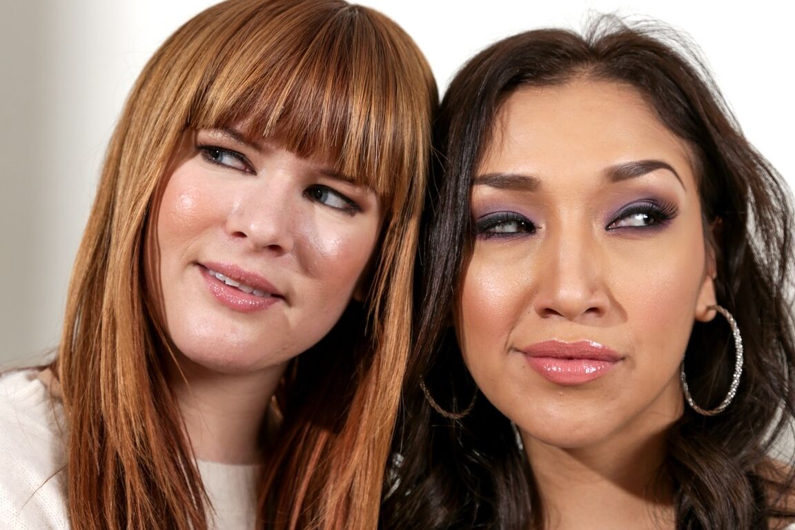 15P Latina chick Vicki Chase and teen plumper Claire Robbins model with clothes on