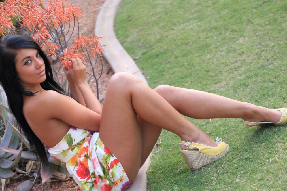 15P Nice teen Stormy has a pair of girlfriends join her while naked in public