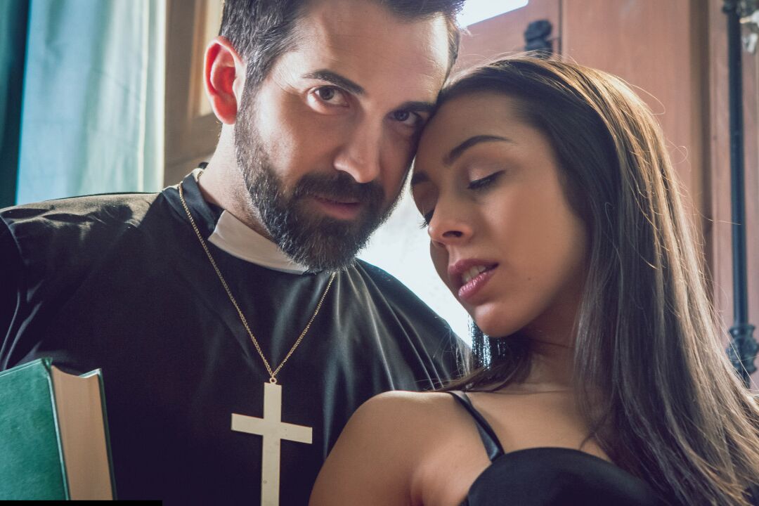 20P Latina girl Lily Hall gets banged by a priest in a garter belt and nylons