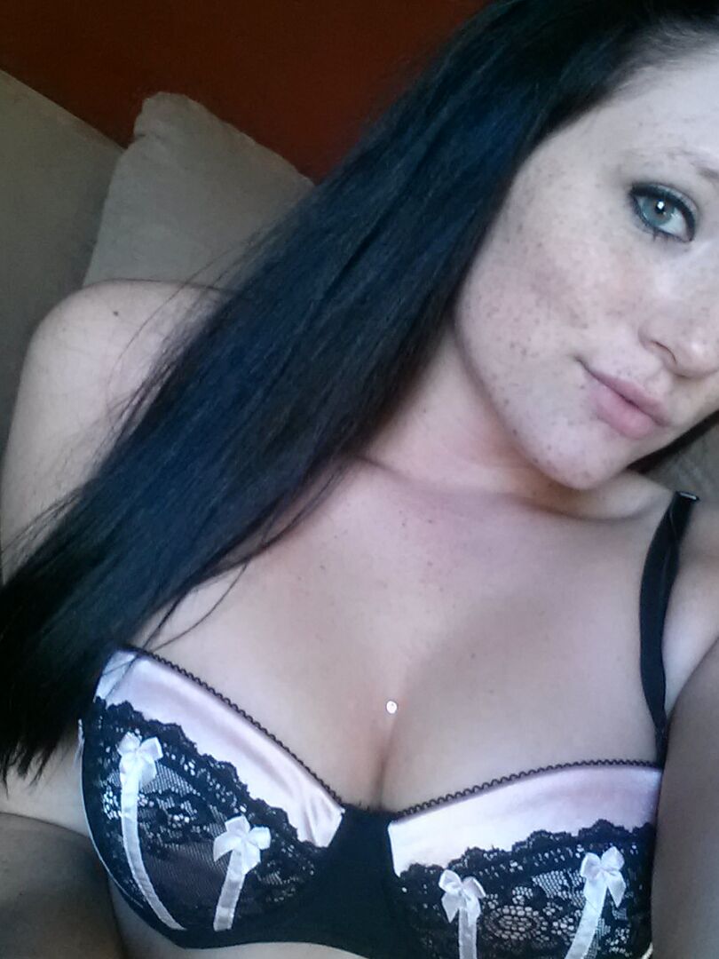 12P Cute model Freckles takes self shot of hot ass in sheer panties & stockings