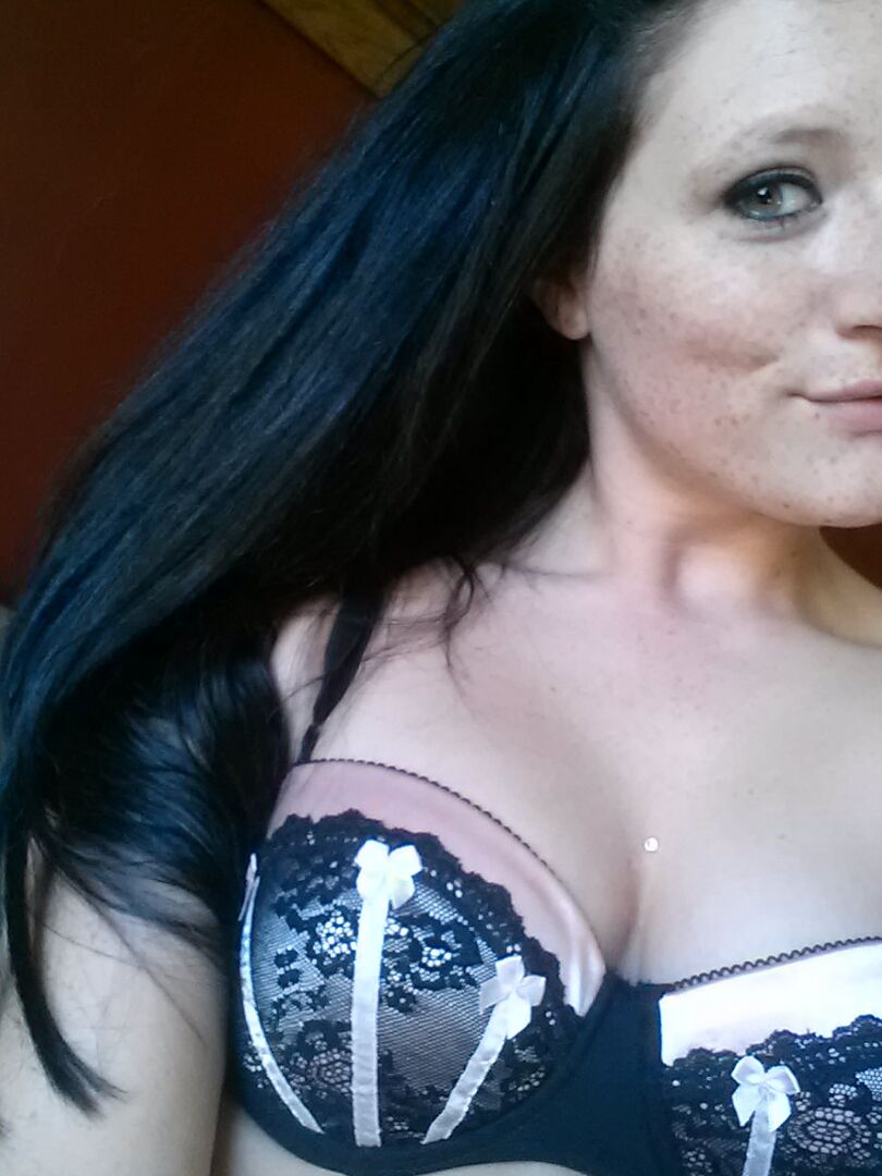 12P Cute model Freckles takes self shot of hot ass in sheer panties & stockings