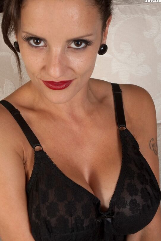 15P Classy MILF Valantina shows off her girl parts in backseam nylons and garters