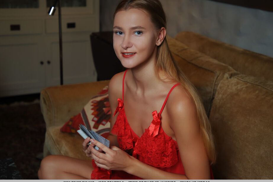 18P Ivi Rein play card in the living room when she decides to tease you a bit and