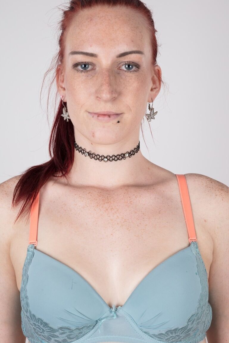 20P Redhead with freckles Paja stands naked during her nude modeling audition