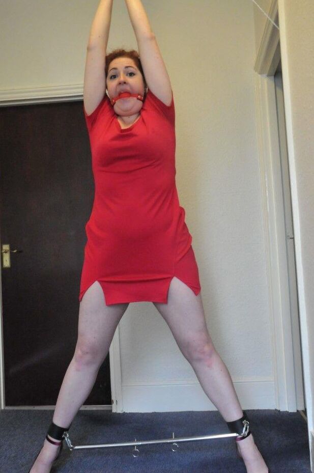 16P Clothed woman finds her big ass exposed while restrained and gagged