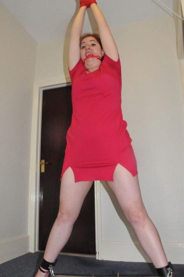 16P Clothed woman finds her big ass exposed while restrained and gagged