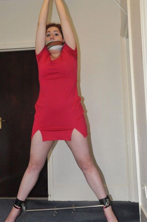 16P Clothed woman finds her big ass exposed while restrained and gagged