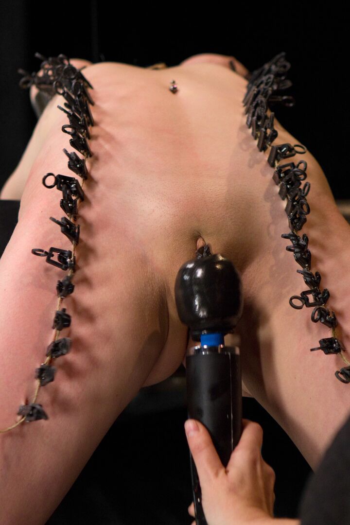 17P Kinky Mz Berlin uses her painful BDSM tools on bound sub Penny Pax