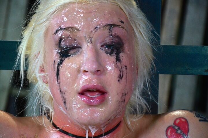16P Big titted blonde Leya Falcon endures humiliating facial abuse in a dungeon
