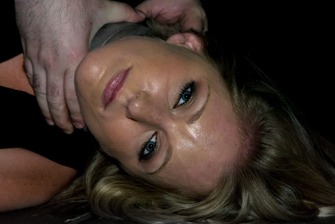 21P Horny blonde Dia Zerva gets slapped and abused while chained up