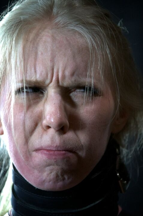 16P Blonde chick Sarah Jane Ceylon is restrained in a variety of ways in a dungeon