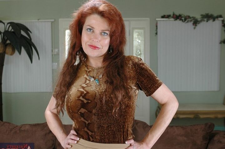 21P Tall mature ginger with big juggs Susan Evans gets pounded by her son's friend