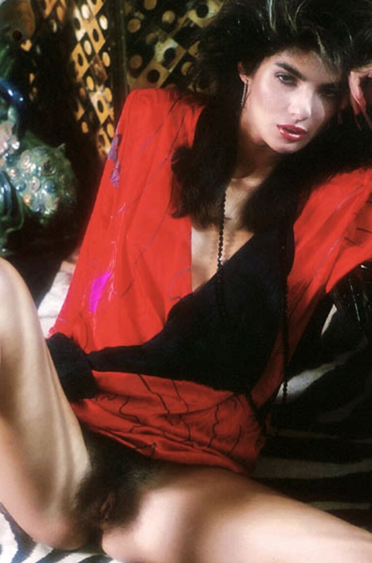 16P Modelo retrô sensual com cabelo grande