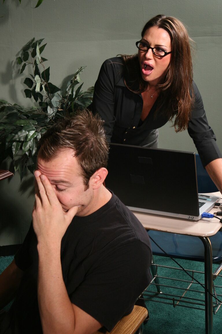 21P Glasses wearing teacher Sky Taylor gets nailed on her desk by a horny student