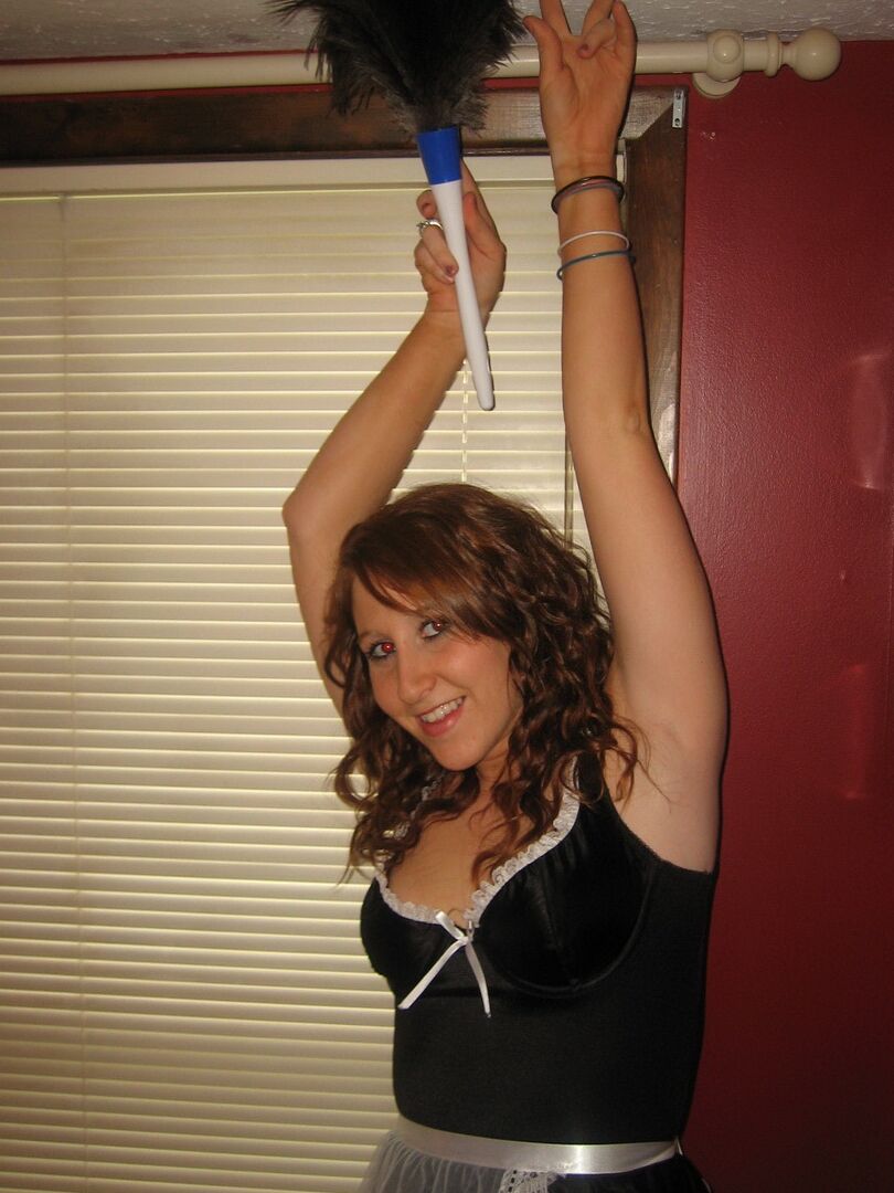 12P Happy Halloween from teen Ruby as she strips out of her slutty french maid