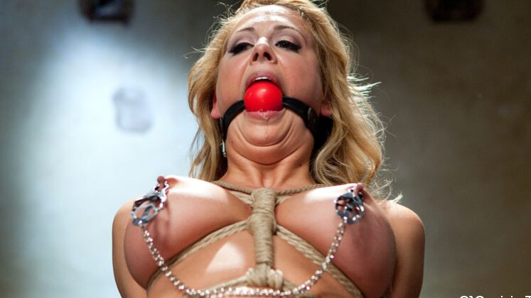 15P Big Tit Blonde Bombshell Cherie Deville fucked in tight rope bondage and slave