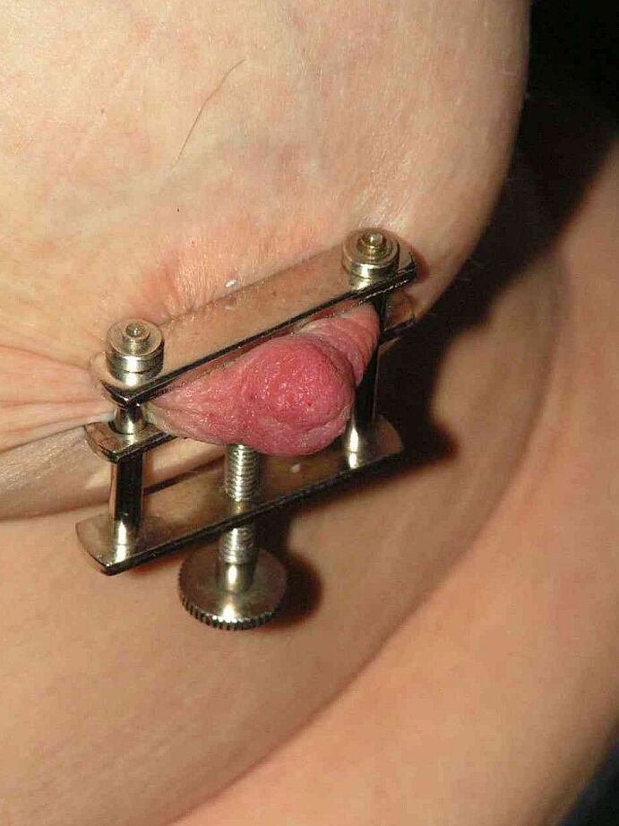 12P Restrained blonde lady has her nipples clamped and pierced with needles