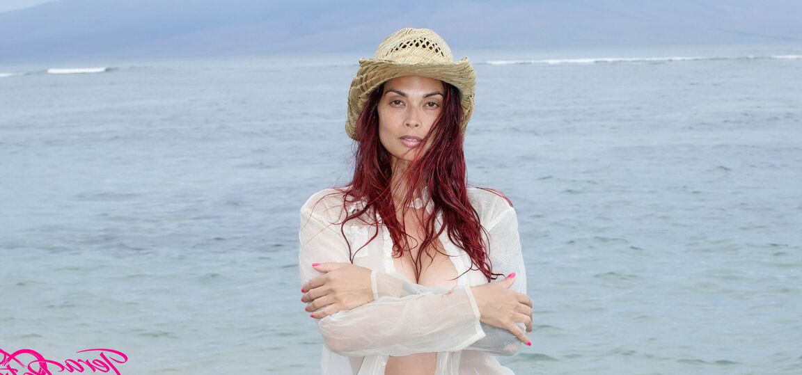 17P A beautiful day at the beach in my see thru shirt playing in the water