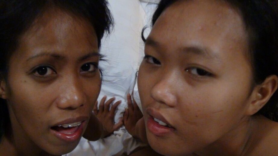 17P Petite Filipina girls Jeremay and Mayka share a cock in POV FFM threesome