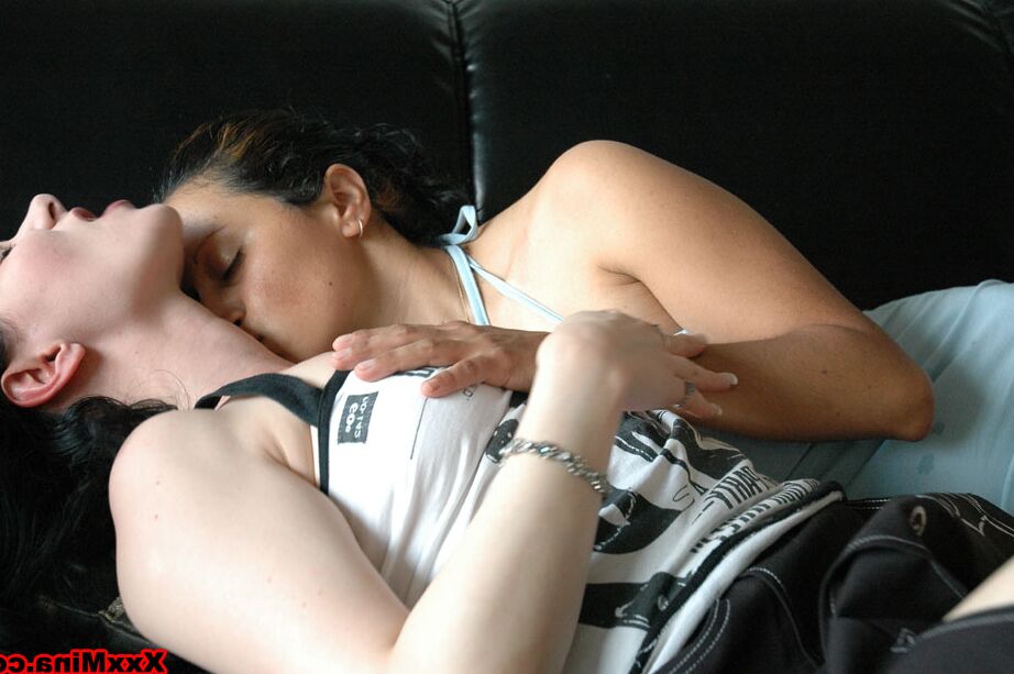 15P Mina and her friend have a little bit of fondling and licking fun on her couch