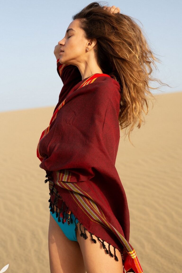 12P Centerfold model Rose Whitney displays her thin body on a sand dune