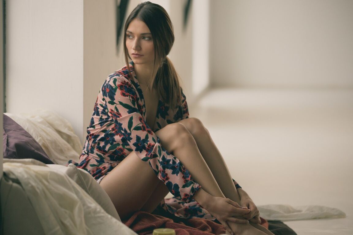 10P Adorable Playboy brunette named Ilvy Kokomo posing in a colorful dress