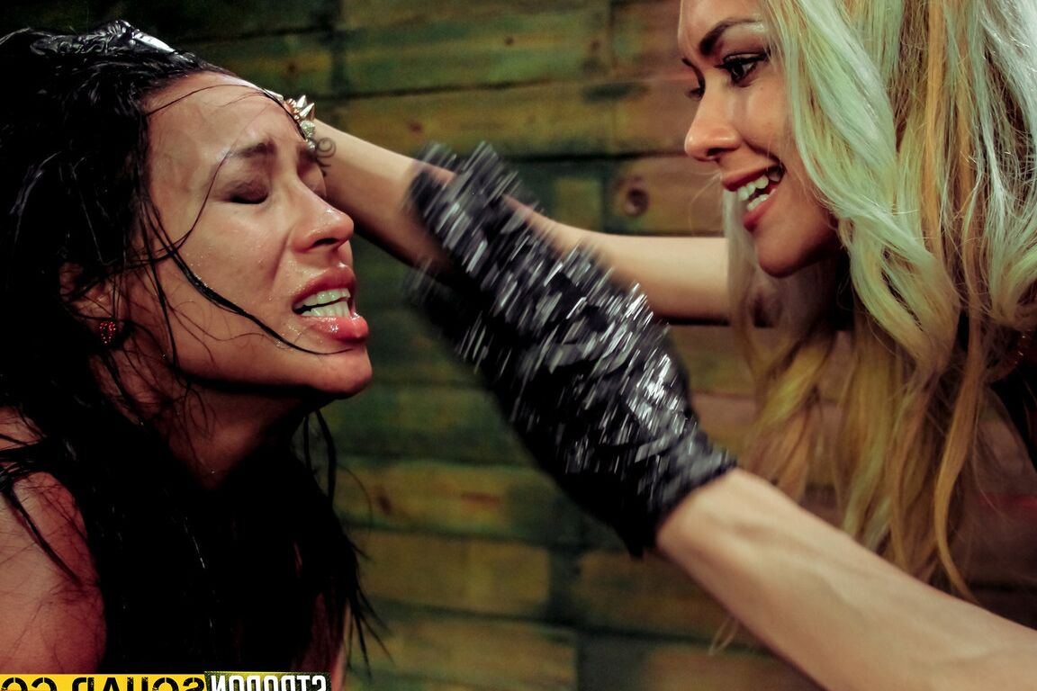 15P Female bodybuilder Becca Diamond is abused by two women in a dungeon
