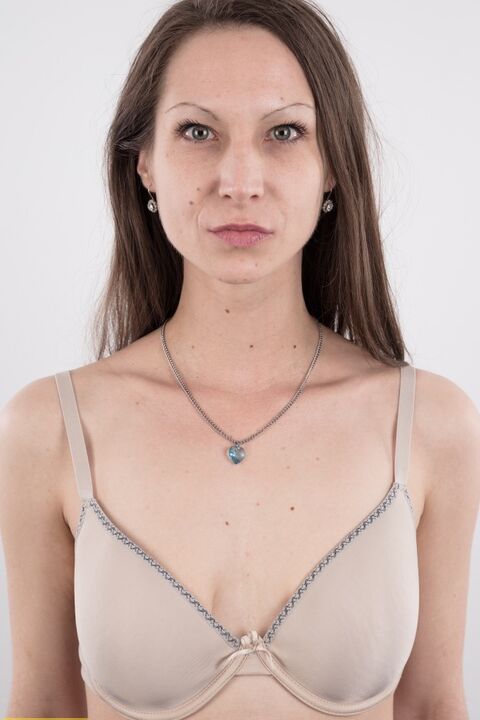 20P First timer Veronika uncovers her little saggy boobs as she gets bare naked