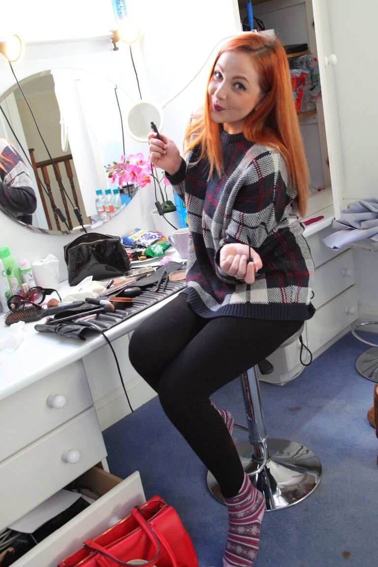 19P Alluring girls with nice boobs pose backstage before the photoshoot