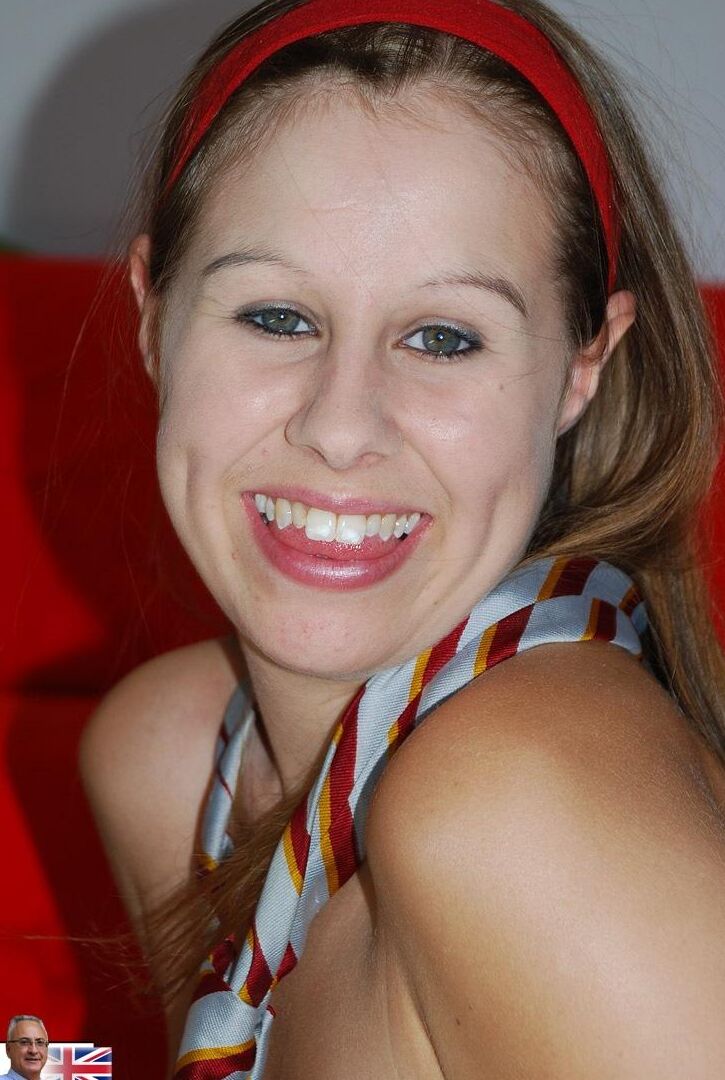 20P Hot schoolgirl babe in uniform Masie shows off her fucking skills at a casting
