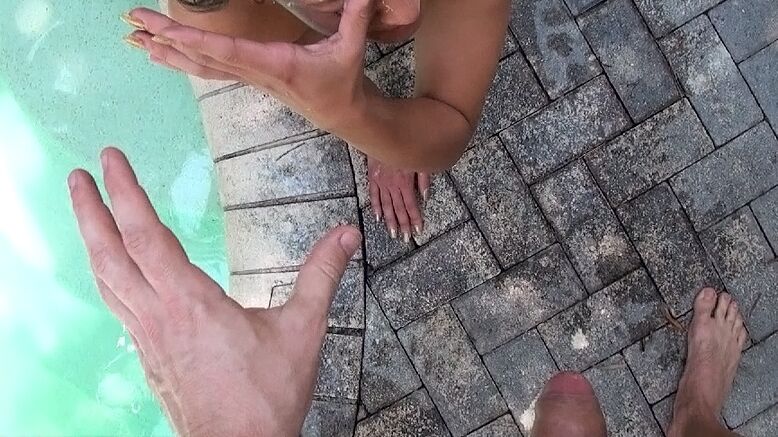 16P Naked hooker sucks and fucks her client in and out out of a pool