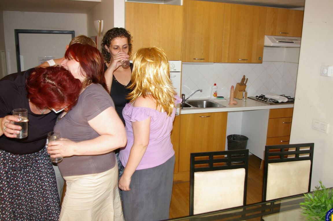 21P Wild amateur BBWs get their snatches pounded by a teenage dude in an orgy