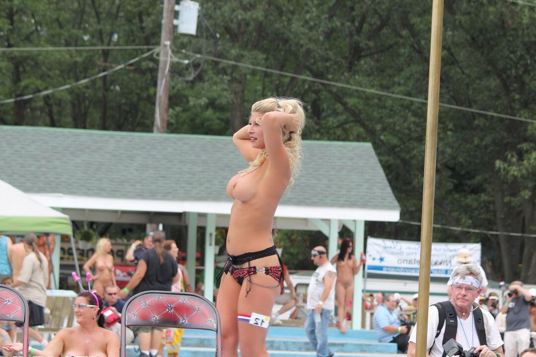 12P No ones shy at a public nudity party where hot girls walk around naked and