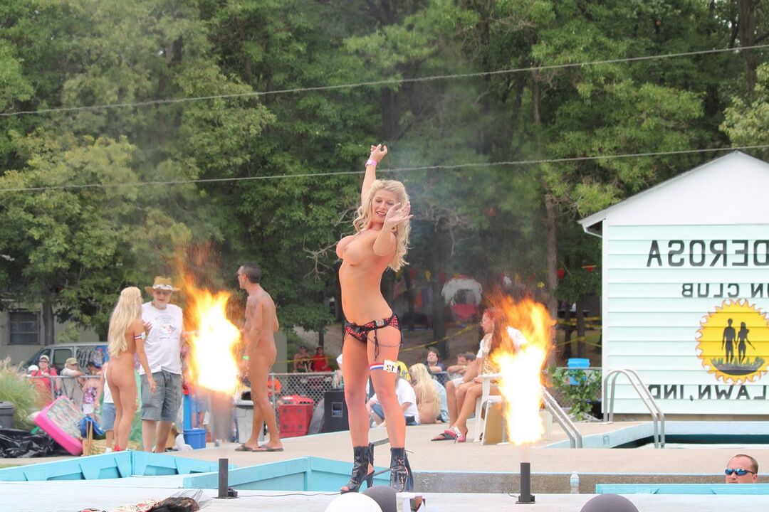 12P No ones shy at a public nudity party where hot girls walk around naked and