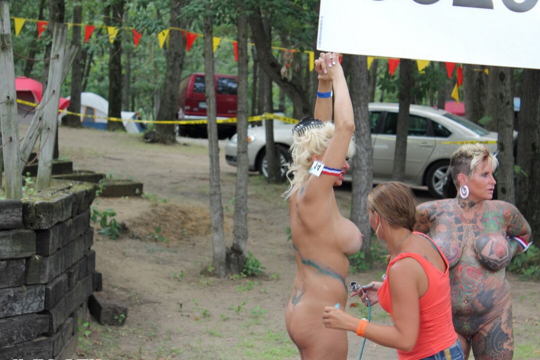 12P No ones shy at a public nudity party where hot girls walk around naked and