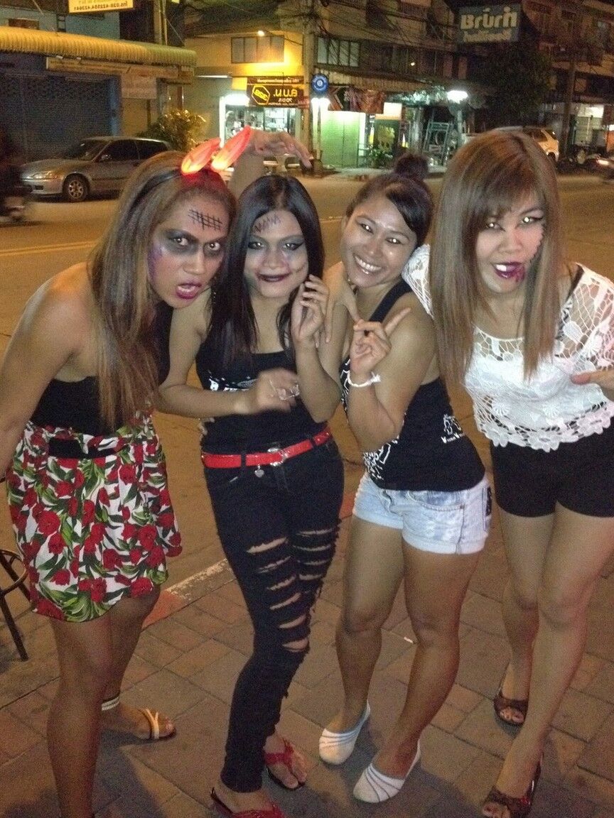17P Real photos of Asian hookers and even shemale took on Halloween
