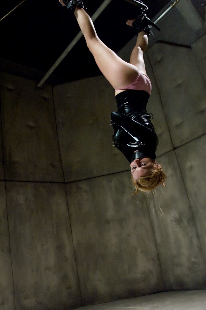 21P Lexi Belle gets fucked after giving a blowjob while hanging from a ceiling
