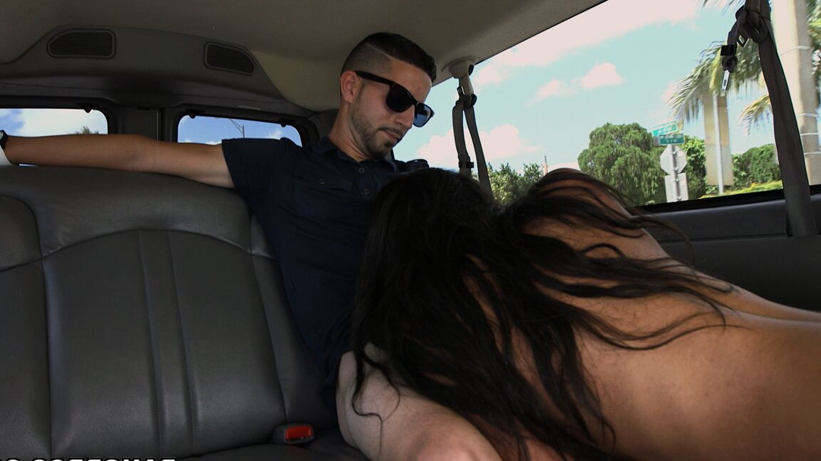 21P Brunette Latina with a bubble booty Sadie Santana gets rammed in a car