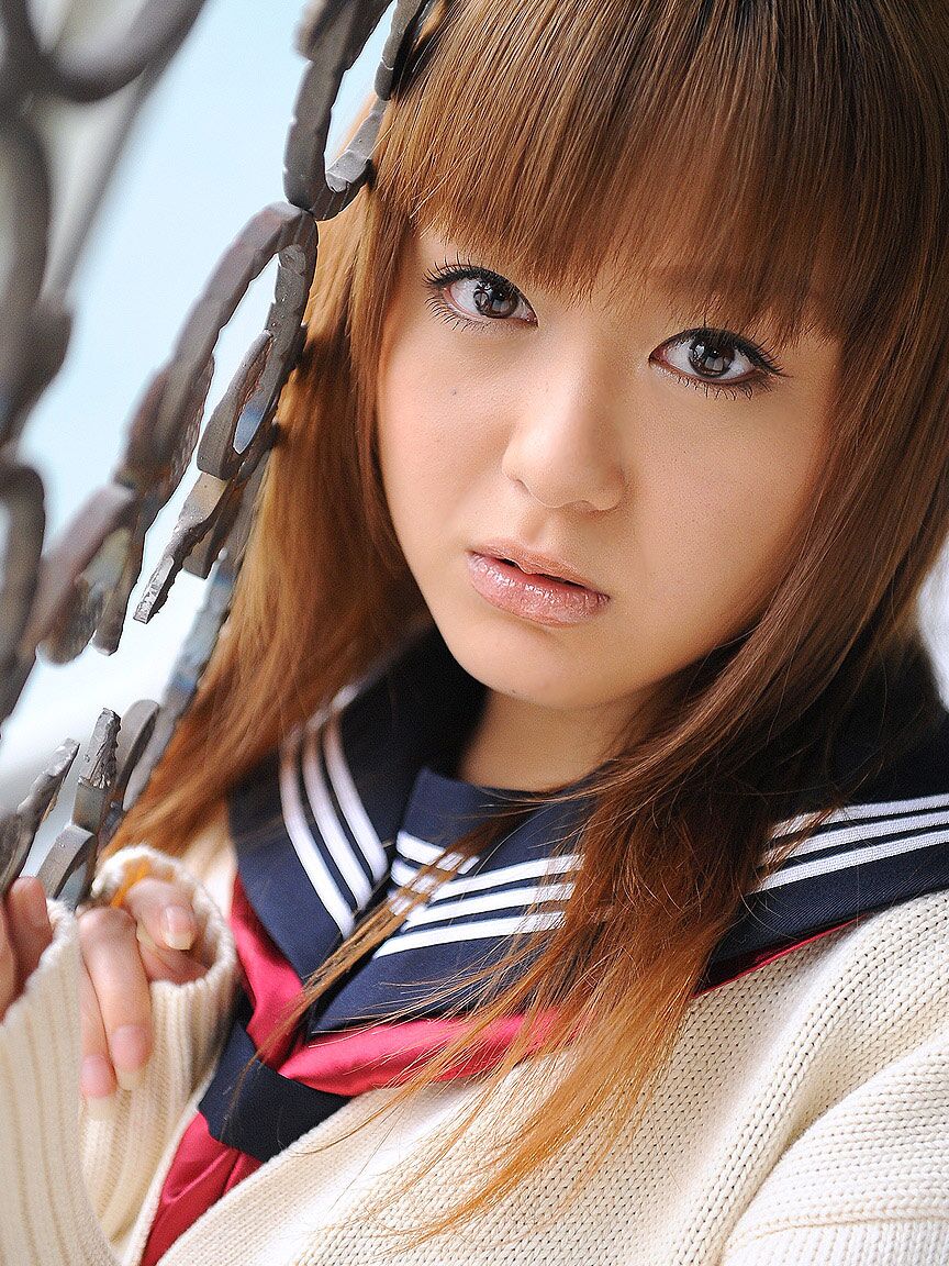 12P Cute Japanese schoolgirl Rui Natsukawa gets fucked before peeing on two men