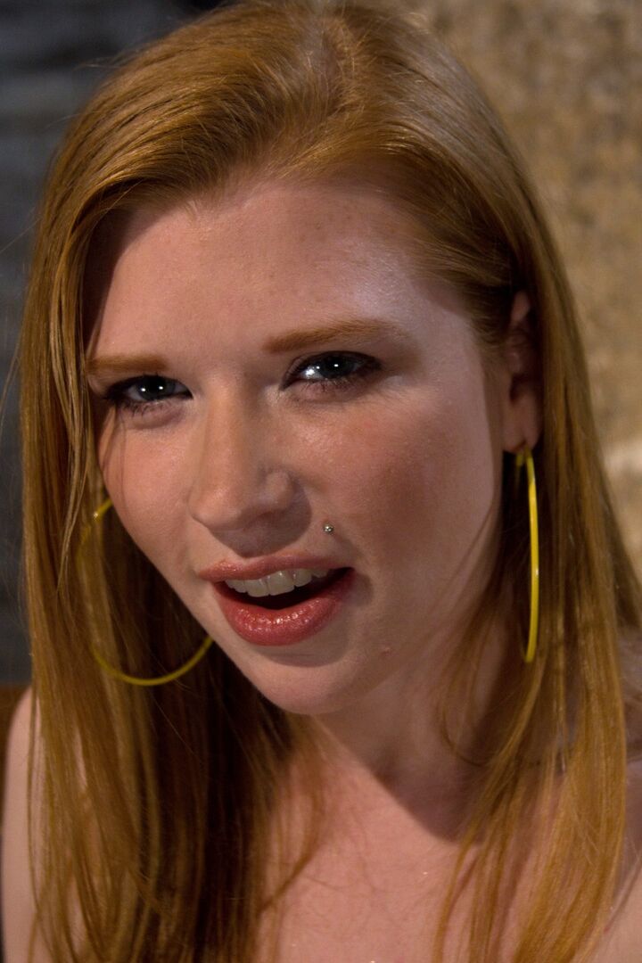 21P Redheaded teen with pointy nips Madison Young gets tied up by a dom