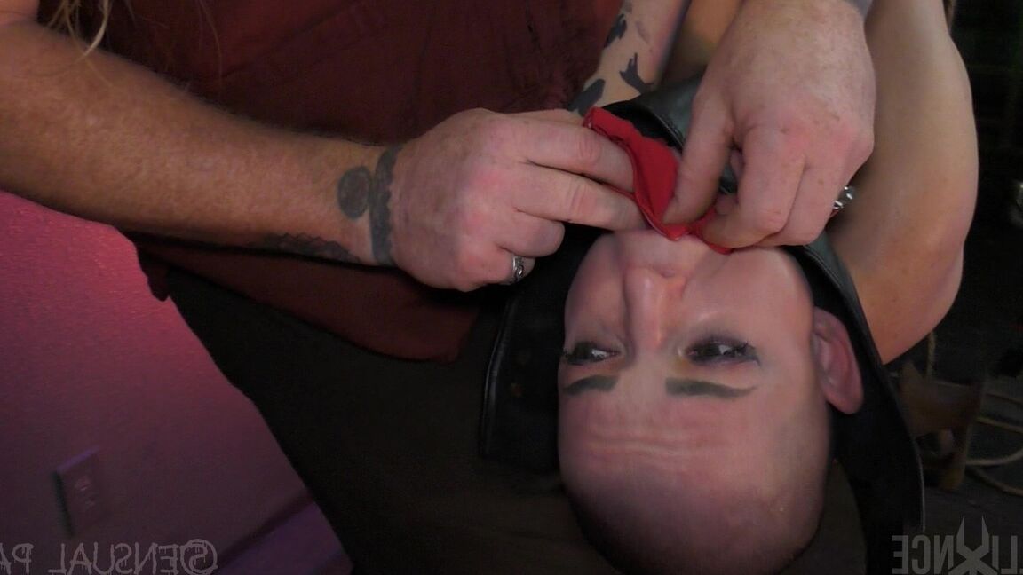 14P Female sex slave Abigail Dupree is suspended by chains from a ceiling