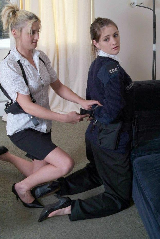 16P Restrained and gagged women take up arms after working free of bindings